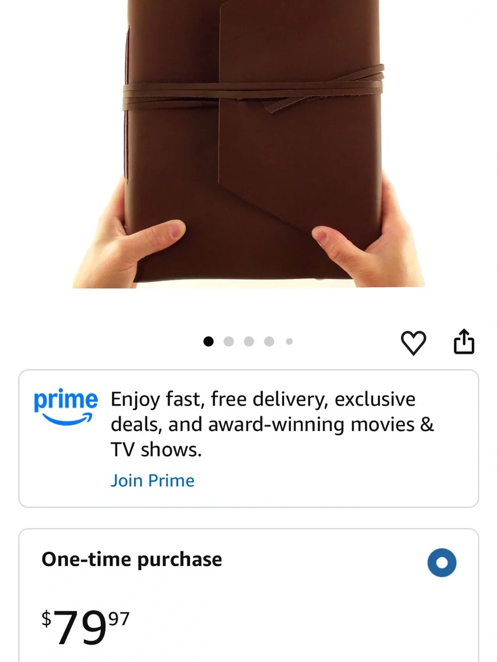Barnes & Noble Dark Brown Leather Wrap Journal